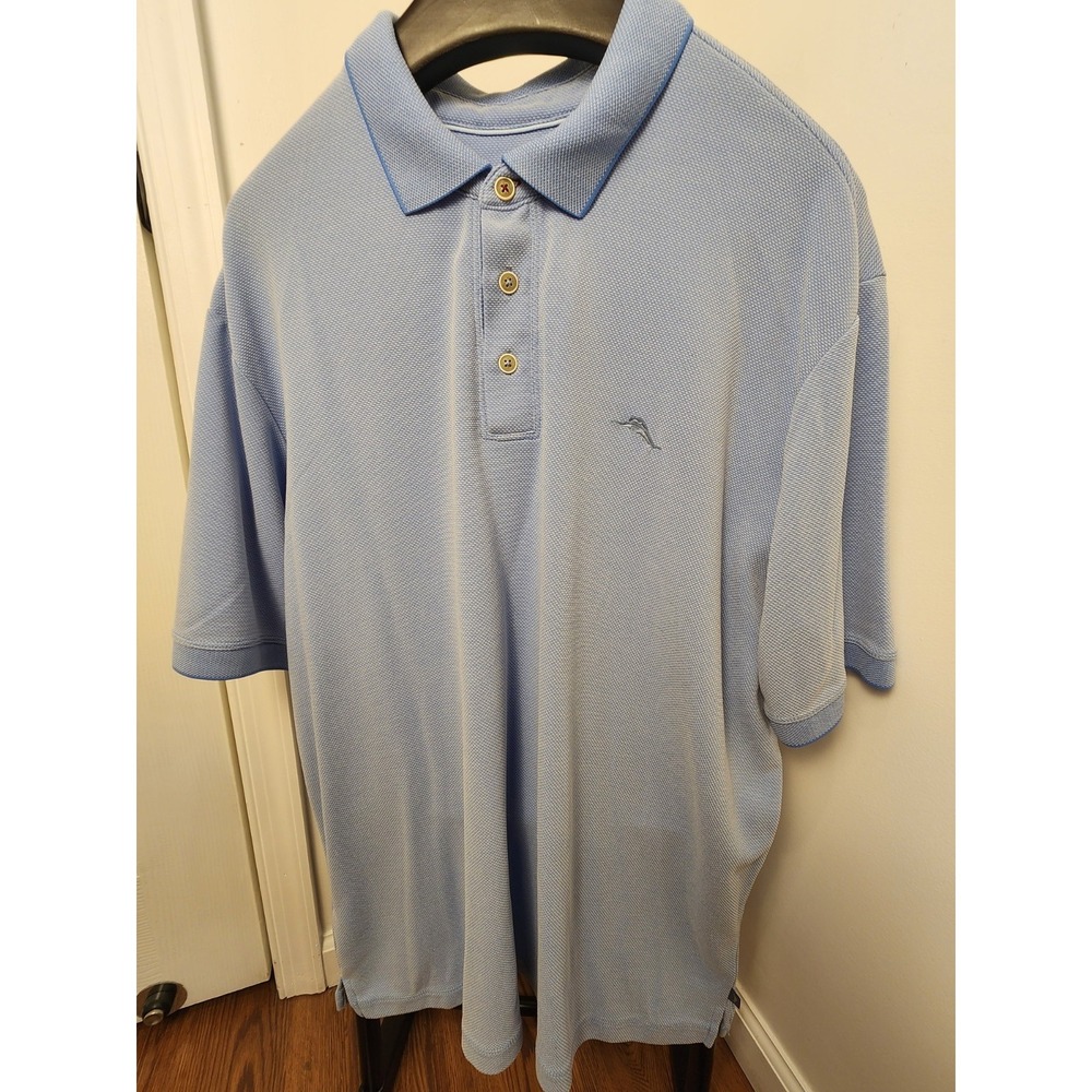 Tommy Bahama Blue Embroidered Short Sleeve Polo Size Xl